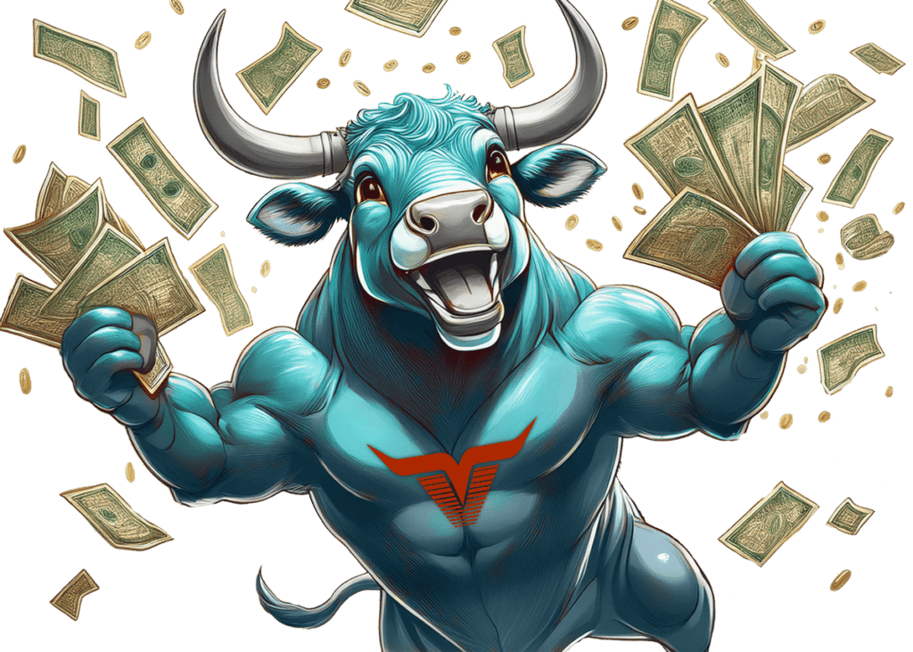 bull throwing cash to promote the bull buddy program